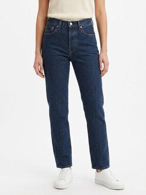 Levi's Premium Wedgie Straight Jeans 27 Dark Wash NWT